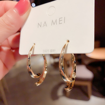 South Korea East Gate Metal Sensation Front And Back Wearing Earrings Woman Temperament 100 Hitch Fashion Personality Earrings Pure Silver Needle Ear Ornaments