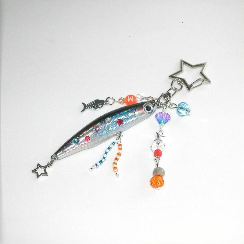Fish Keychain Fish Hook Keychain Backpack Pendant Creative Diy2025 New Style Simple Fashion Accessories