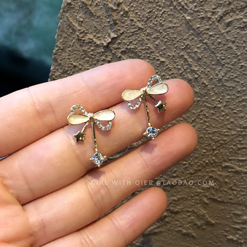 Advanced Sensory Butterfly Knot Earrings 2021 New Tide Delicate Light Extravagant and Elegant Tennis RED FASHION TEMPERAMENT EARRINGS