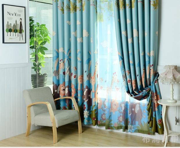 Đặc biệt cung cấp phim hoạt hình dễ thương phòng trẻ em đầy đủ màn rèm cửa sổ công viên động vật bé trai và phòng ngủ bé gái hoàn thành vải - Phụ kiện rèm cửa khung treo rèm cửa sổ