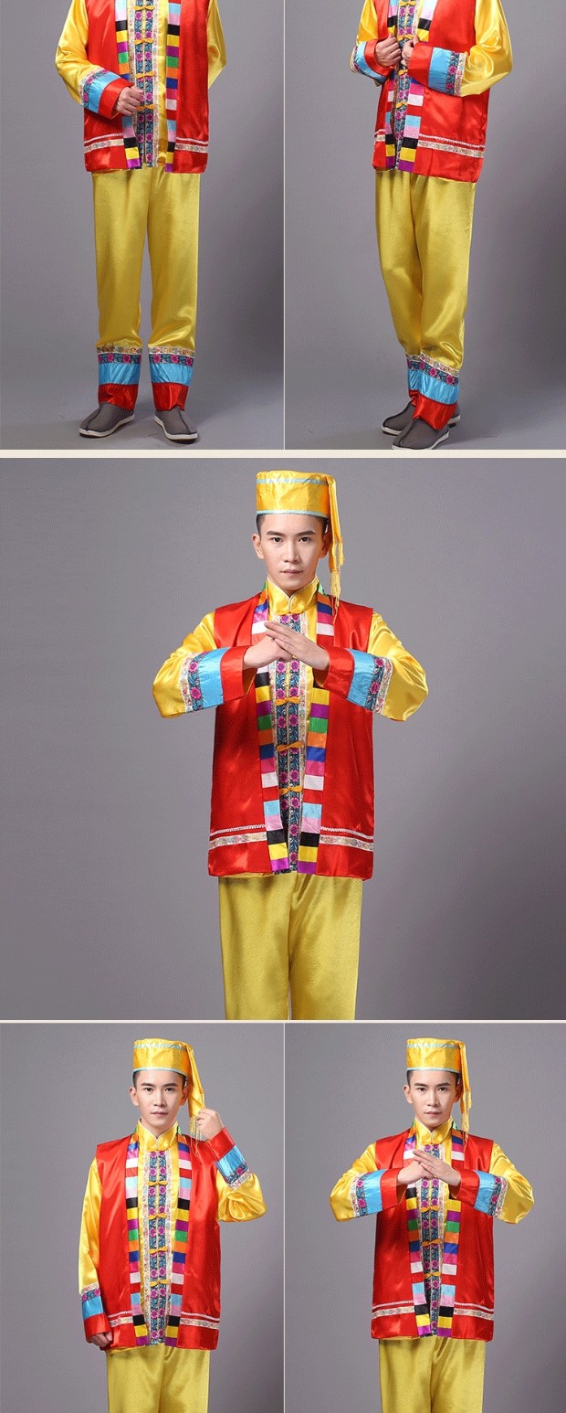 Trang phục biểu diễn vũ điệu thiểu số Vân Nam Đại Diễn viên trưởng Sân khấu kịch Miao Hulusi đồ thổ cẩm