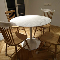 Fashion Minima Modern Tulip Natural Marble Coffee Table Round Oval Table Sale Office Reception Desk