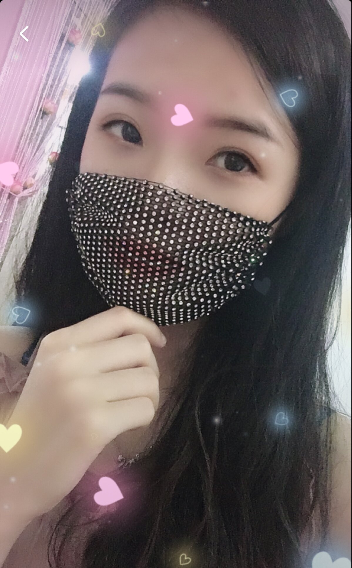 Diamond mask women's diamond-encrusted mask diamond-encrusted net red mask diamond-encrusted decorative mesh diamond personality rhinestone dust-proof mask transparent