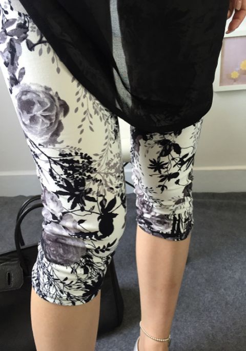 Quần legging lụa in lụa mùa hè mặc quần legging mỏng phần quần dài co giãn quần crop quần nữ size lớn - Quần short quần short da nữ cá tính