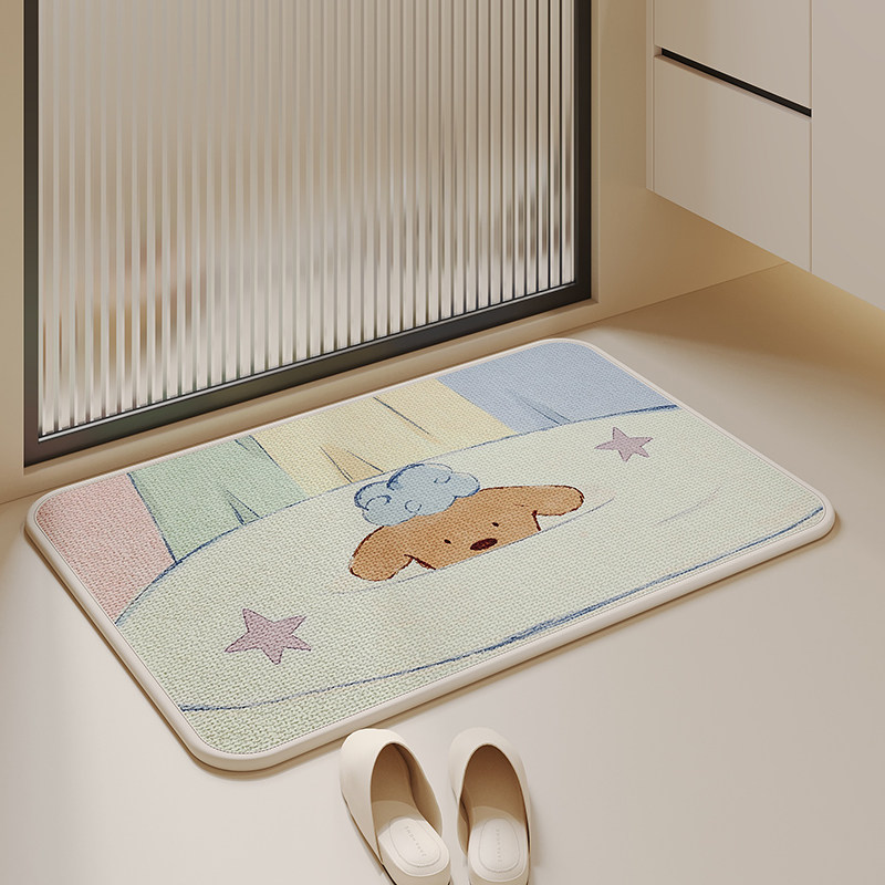 Cartoon bathroom floor mat bathroom absorbent mat anti-slip mat