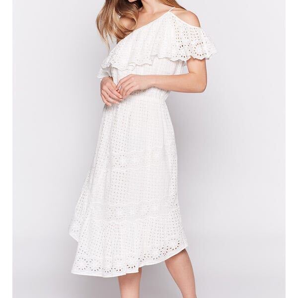 [Monkey Home In-Stock Us Import for $338] Joie White Lace Hollow Out Off-Shoulder Linen Dress from the Usa
