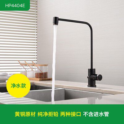 All copper single cold kitchen pure faucet wash basin sink direct drinking faucet household black
