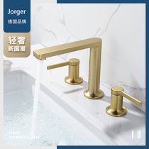 Germany jorger All copper brushed gold three-hole split faucet hot and cold washbasin Bathroom cabinet household washbasin