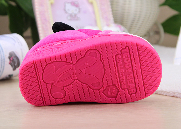 Pantoufles enfants en suède pour hiver - semelle caoutchouc - Ref 1005581 Image 13