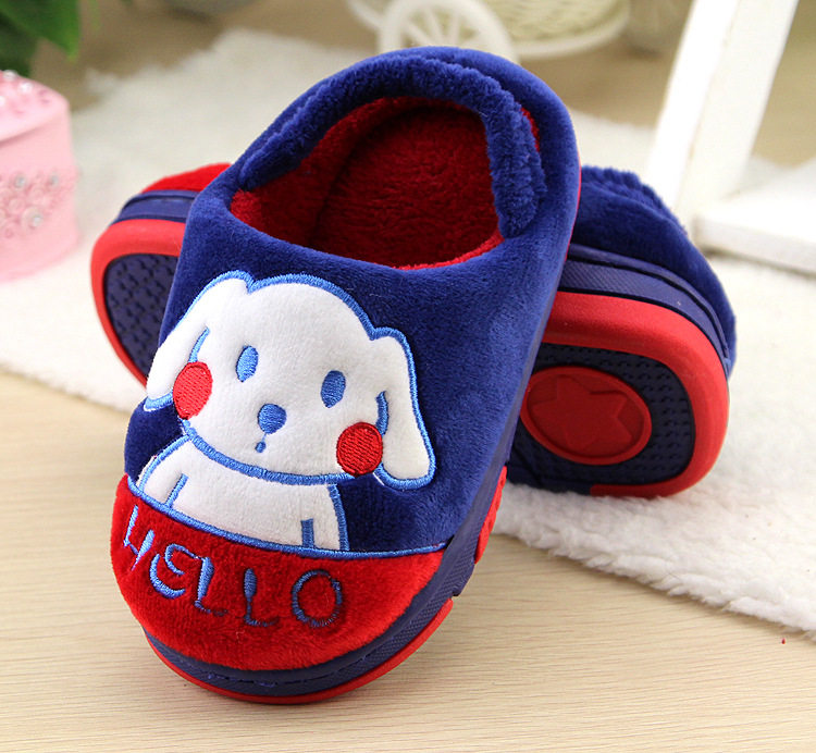 Pantoufles enfants en suède pour hiver - semelle caoutchouc - Ref 1016856 Image 10