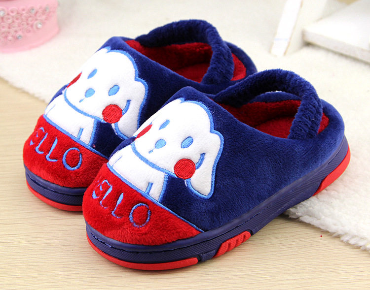 Pantoufles enfants en suède pour hiver - semelle caoutchouc - Ref 1016856 Image 9