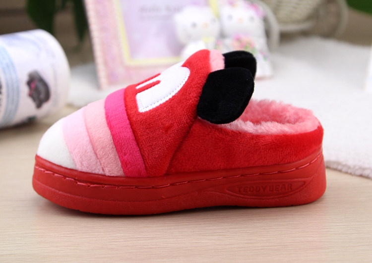 Pantoufles enfants en suède pour hiver - semelle caoutchouc - Ref 1005581 Image 31