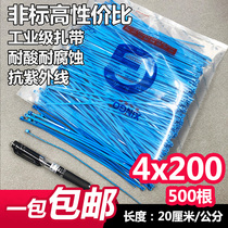 Nylon cable tie 4x200 4*200 color blue long 20cm Strapping sealing line with a garden sufficient amount of 500