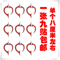 Anime collapse 3 hier chest COS comic show tattoo stickers can be customized womens red