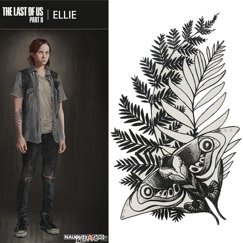 The Last of Us 2/American Apocalypse 2 Ellie Tattoo Sticker Waterproof Arm Flower Arm Tattoo Sticker Game Prop Cos