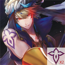 Anime mobile game fgo Warcraft front Babylonian golden sparkle stage Xian King tattoo sticker COS comic show