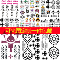 One Piece tattoo sticker cos suit Seven Wuhai Trafalgar fingers Luffy Nami 