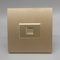 Brushed gold type 86 one-person telephone with door voice CAT3 information 4-core 2-core RJ11 panel telephone dial-free module