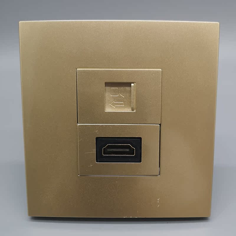 Champagne gold new 86 type HD HDMI straight head in-line computer super five network group and panel socket panel