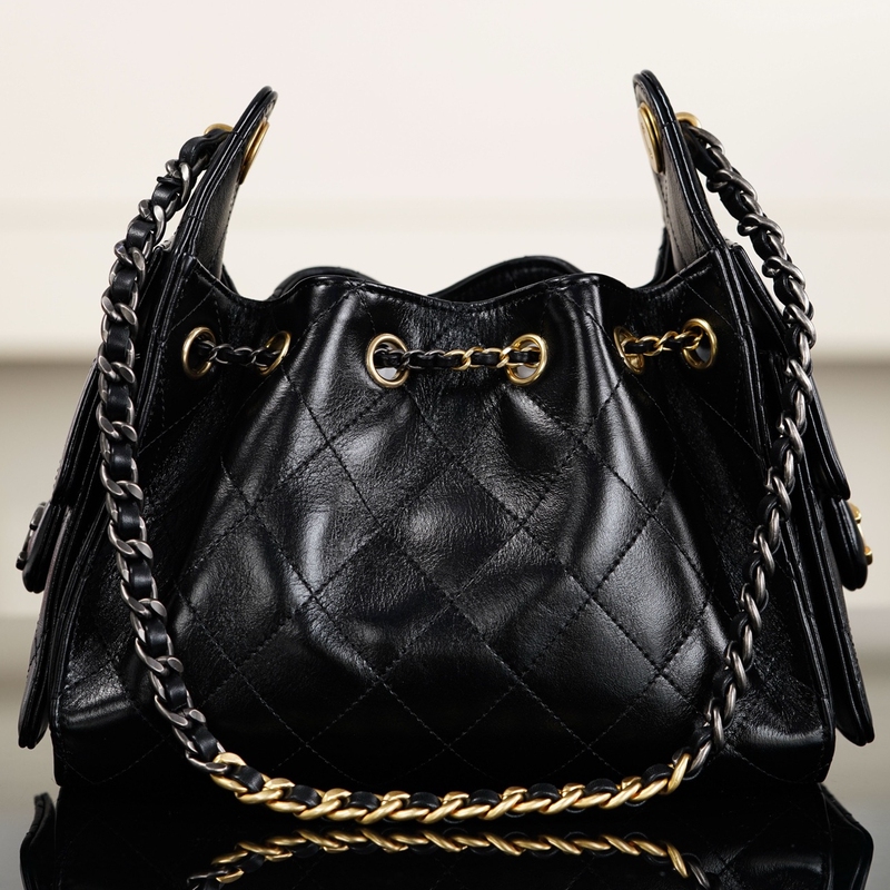 26C New Model 25Bag Women's Hobo Bag with Lychee Pattern Suede and Oil-Waxed Cowhide Mini Chain Bag 26C New Model 25Bag Women's Hobo Bag with Lychee Pattern Suede and Oil-Waxed Cowhide Mini Chain Bag