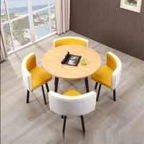 Negotiation table and chair combination modern small apartment dining table and chair reception simple milk tea shop table dessert shop reception round table