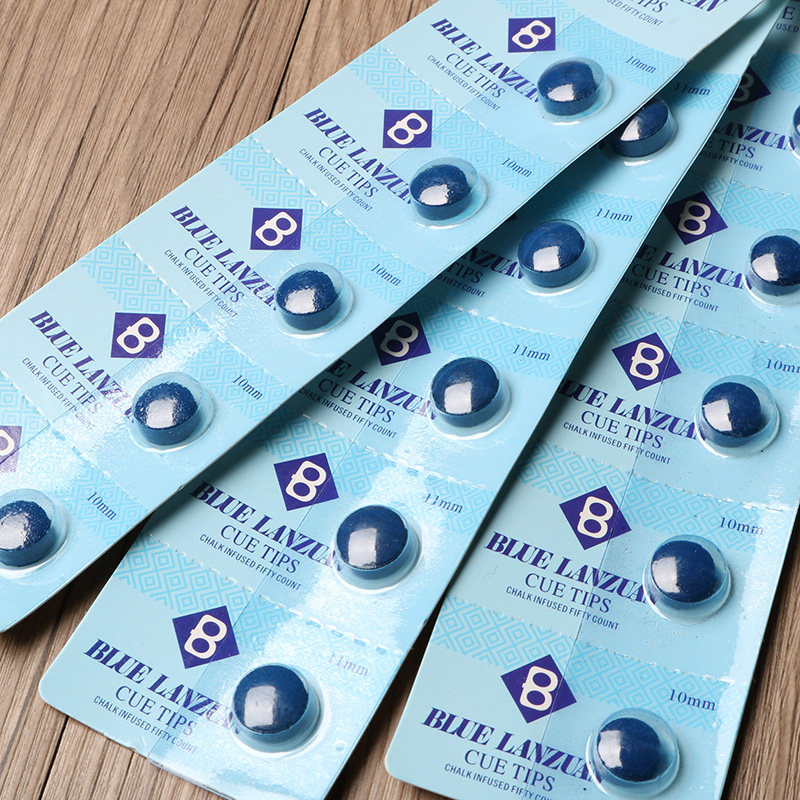 Imported super blue diamond skin head small head snooker billiard cue skin head billiard cue gun head black eight billiard cue head