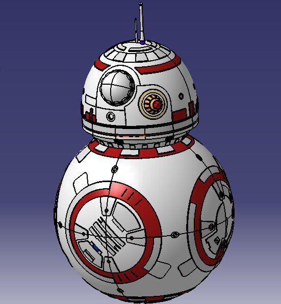 Star Wars BB-8 robot modeling 3D modeling drawings step format