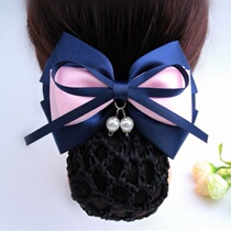 Flight attendant card air brother-in-law waitress woman white collar work hair clip Baotou hair net set beautiful girl perform pure color