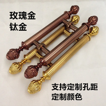 European glass door handle hotel KTV wooden door handle titanium rose gold villa stainless steel door handle