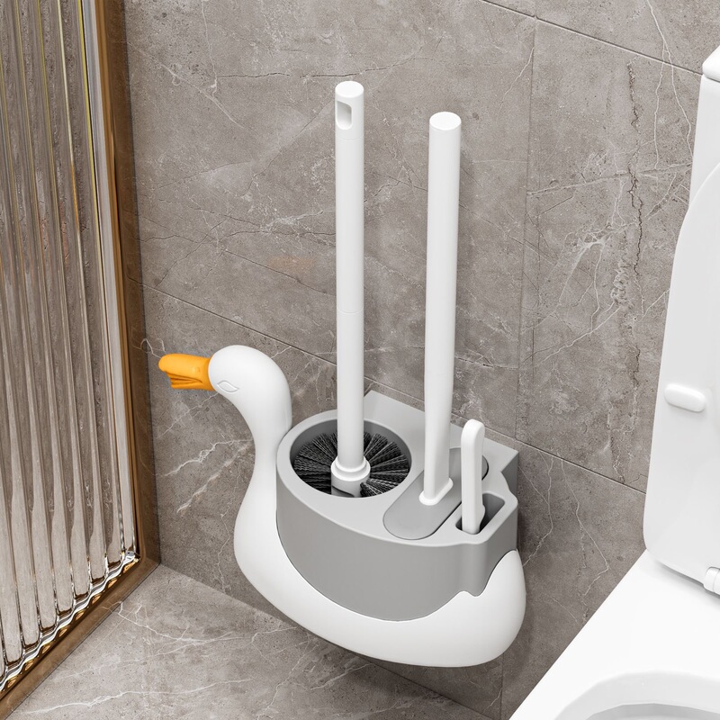 White Swan 3-in-1 Toilet Brush Wall-Mounted Household No-Dead-End Bathroom New Model Toilet Brush Set Toilet Brush White Swan 3-in-1 Toilet Brush Wall-Mounted Household No-Dead-End Bathroom New Model Toilet Brush Set Toilet Brush
