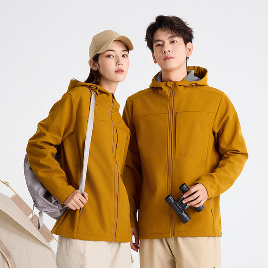 Women's Spring 2025 New Outdoor Single-Layer Waterproof Windproof Warm Softshell Jacket Couple's Softshell Coat Men's Windbreaker Jacket