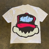 Хлопковая футболка с коротким рукавом, в американском стиле, оверсайз