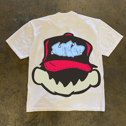 Хлопковая футболка с коротким рукавом, в американском стиле, оверсайз