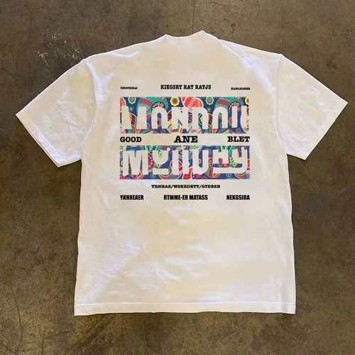 漫越美 Брендовая трендовая хлопковая футболка с коротким рукавом, в американском стиле