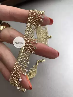 chichikivi temperament neck choker golden tassel small skirt hollow diamond choker Spring Summer