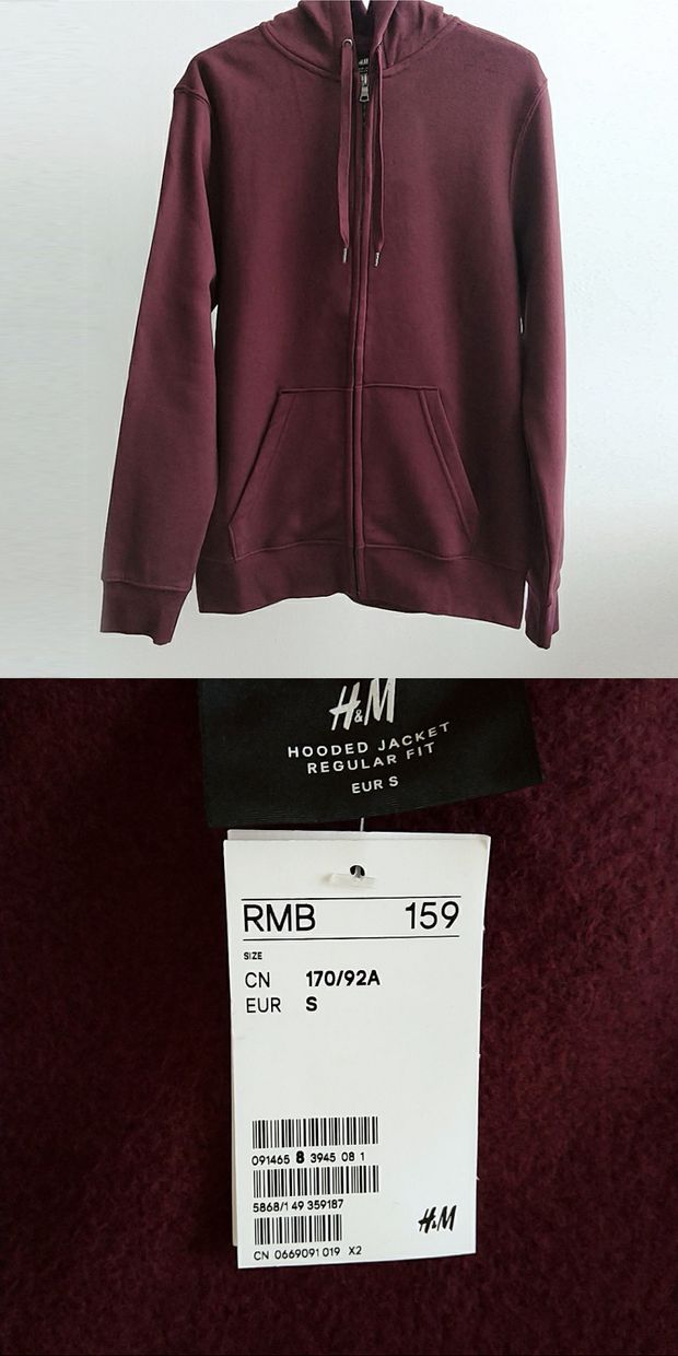 Áo len nam H & M đích thực được trang bị áo len cotton dài tay có khóa kéo hm0669091 quần áo hoodie