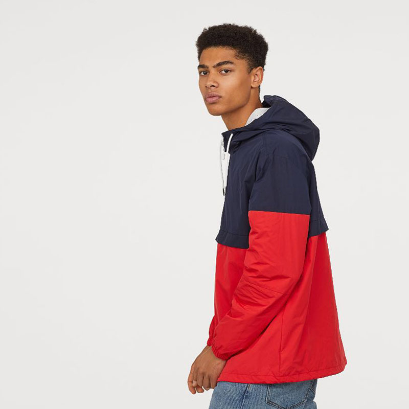 Áo khoác nam H & M chính hãng Half Zip Áo khoác trùm đầu Áo khoác chống gió hm0599945 áo trung niên