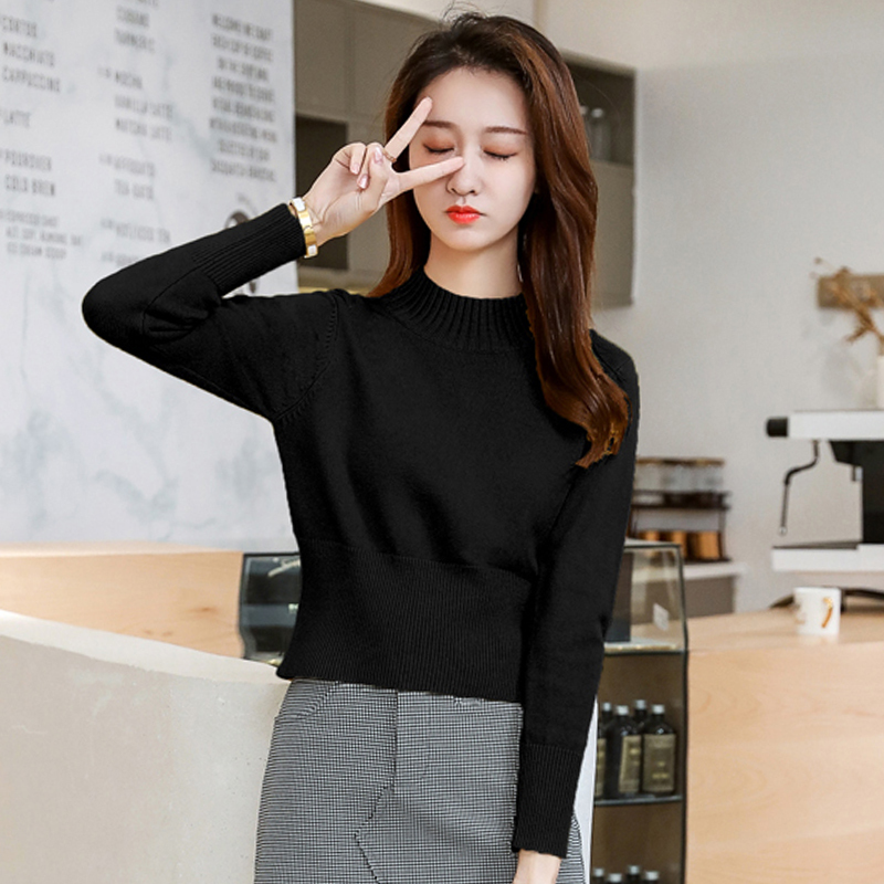 Petite Women's Short Turtleneck Knit Sweater 2026 Autumn and Winter Fleece-Lined Thickened Warm High-Waisted Base Shirt Petite Women's Short Turtleneck Knit Sweater 2026 Autumn and Winter Fleece-Lined Thickened Warm High-Waisted Base Shirt