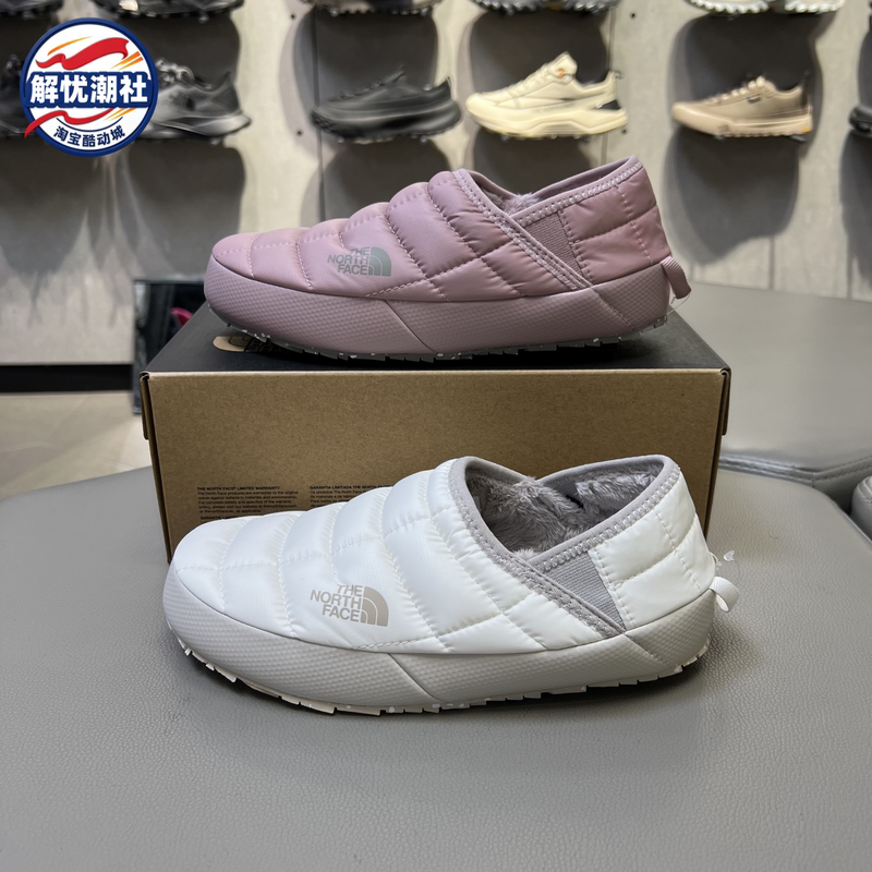 Thenorthface North Face 2026 New Women's Outdoor Lightweight Fleece-Lined Warm Slip-On Cotton Shoes 3V1H