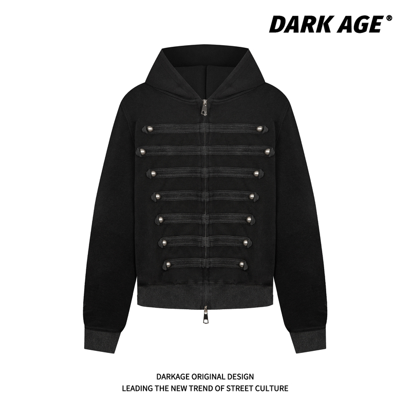 Darkage Original American Napoleon Washed Palace-Style Zip-Up Hoodie Unisex Loose Cardigan Jacket Darkage Original American Napoleon Washed Palace-Style Zip-Up Hoodie Unisex Loose Cardigan Jacket