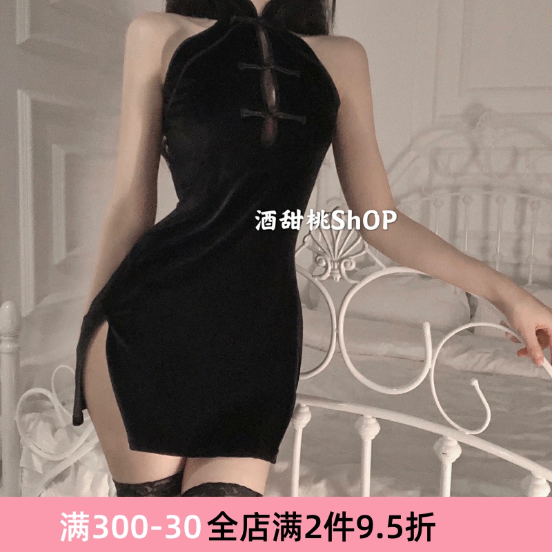 Old Times Beauty Qipao Sexy Uniform Tempting Pure Desire To Tease Fire Secretary Suit Emotional Pyjamas