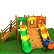 Childrens large outdoor slide combination wooden climbing frame indoor and outdoor restaurant Huanghua pear wooden rock climbing frame toys