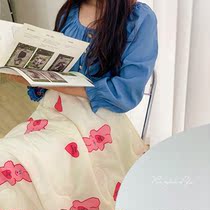 South Korea Ins Wind Brief About Moon Little Bear Kaura Pink Pink Rabbit Air Conditioning by Teenage Hearts students Cartoon Afternoon Hugh