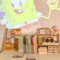 The bamboo and bamboo double layer shelf convenient for easy installation of student Dormitory Desktop Containing Happiness Boost