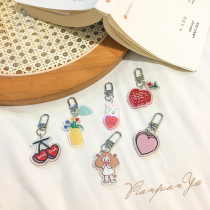 * Tablets * ins Wind girl heart keychain creative bag hanging decoration cute simple acrylic pendant