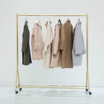 Clothing floor display rack Gold net red stall special hanging rod shelf Childrens clothing womens mobile belt pulley