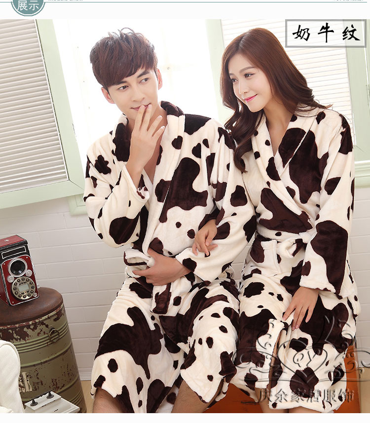 Mùa thu và mùa đông vài chiếc áo choàng tắm san hô flannel áo ngủ cho nữ dày cộng với bộ đồ ngủ nam dài cỡ lớn phục vụ nhà đồ ngủ trẻ em