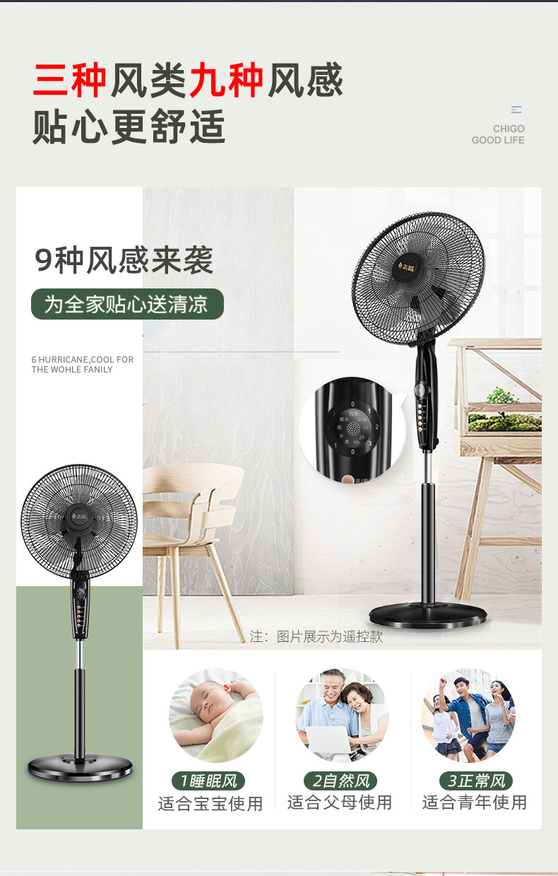志高 三档立式落地扇 图9