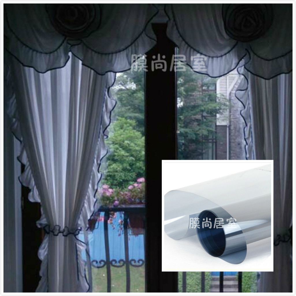 Silver White Two-way Transparent Store Mobile Door Display Cabinet Showroom Windows Insulation Sunscreen Windows Balcony Explosion Protection Film