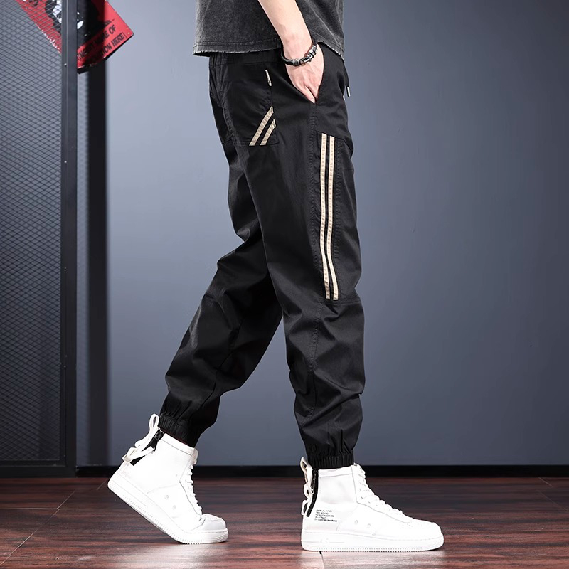 Joks Priit Men's Summer Thin Casual Pants, Loose, Breathable, Cool-Feeling Sports Pants, Drawstring Jogger Harem Pants
